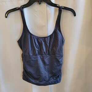 SUndance Womens Babydoll Top Medium Gray Ruched‎ Athleisure Tank Lined 17157